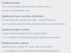 sublime插件SublimeLinter代码检查工具